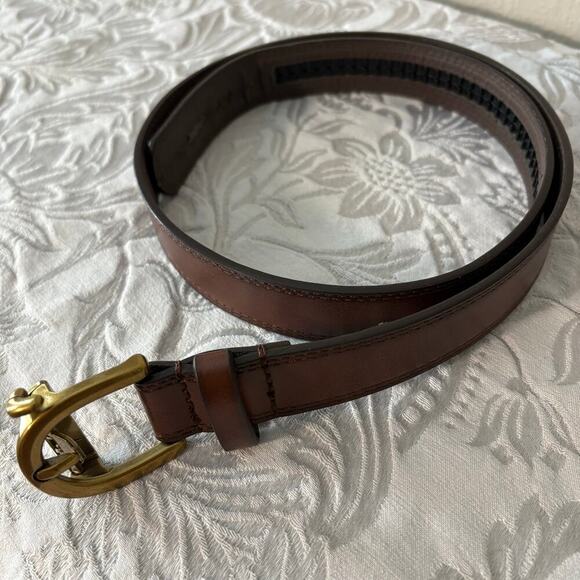 NO Holes Heavy Duty Automatic Buckle Belt Cognac Brown SzS Country Ranch Durable - Picture 2 of 10